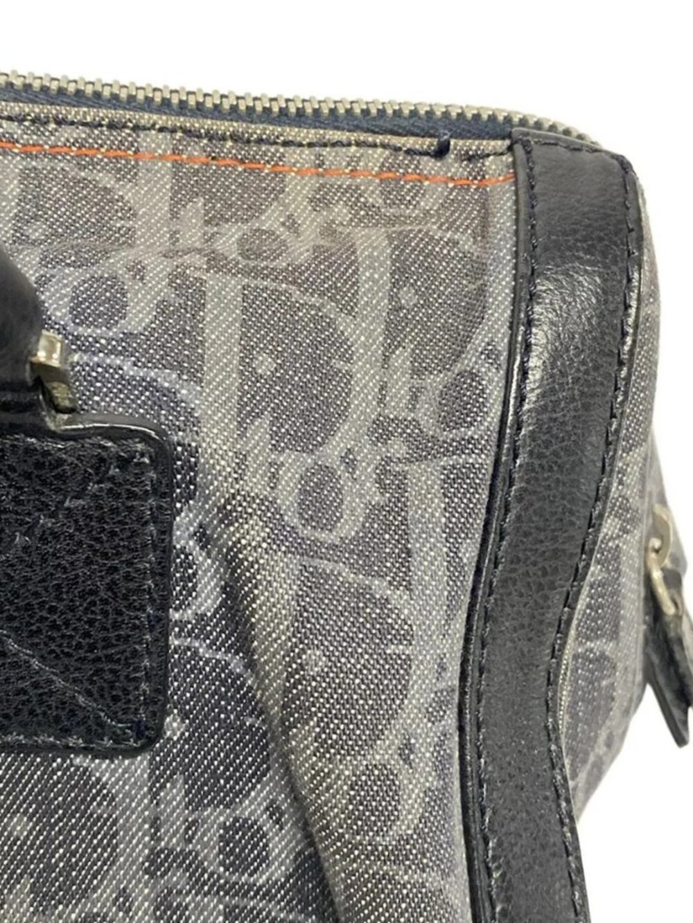 DIOR/ChristianDior Flight/Trotter Navy Black Orange Denim Jacquard Leather - Picture 15 of 15